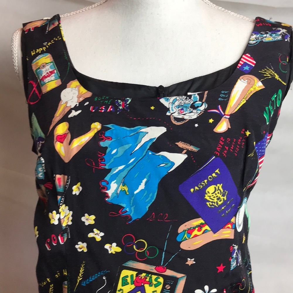 Multi-Colored Rayon Mini Dress - Size 4
